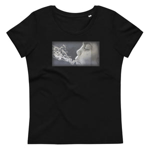 Mujer Soplando | Enganliegendes Öko-T-Shirt für Damen